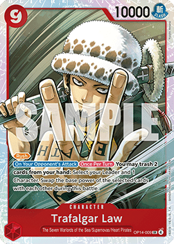 (009) One Piece TCG The Azure Sea's Seven Single: Trafalgar Law (OP14-009) (V.1)  Super Rare