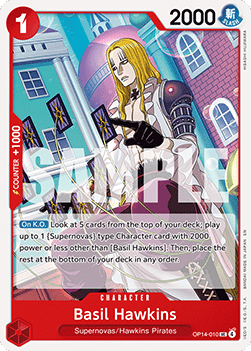 (010) One Piece TCG The Azure Sea's Seven Single: Basil Hawkins (OP14-010)  Uncommon
