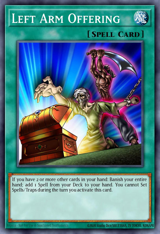 (086) YuGiOh TCG RA04: Quarter Century Stampede Single: Left Arm Offering (V.2 - Ultra Rare)  Ultra Rare