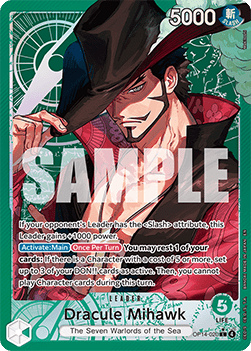 (020) One Piece TCG The Azure Sea's Seven Single: Dracule Mihawk (OP14-020) (V.2)  Alternate Art