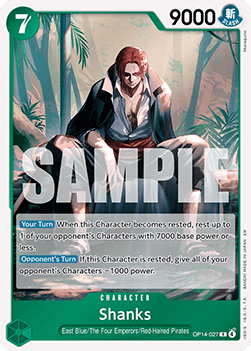 (027) One Piece TCG The Azure Sea's Seven Single: Shanks (OP14-027) (V.1)  Rare