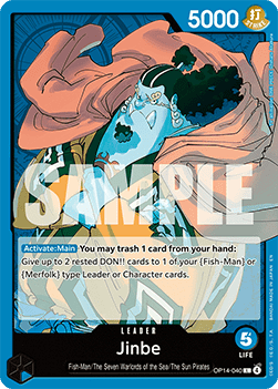 (040) One Piece TCG The Azure Sea's Seven Single: Jinbe (OP14-040) (V.1)  Leader