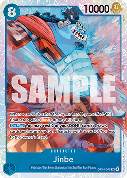 (049) One Piece TCG The Azure Sea's Seven Single: Jinbe (OP14-049) (V.1)  Super Rare