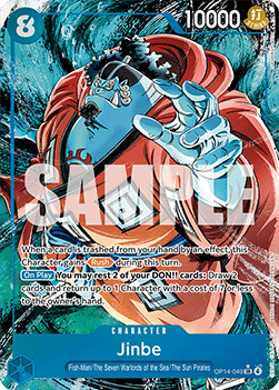 (049) One Piece TCG The Azure Sea's Seven Single: Jinbe (OP14-049) (V.2)  Alternate Art