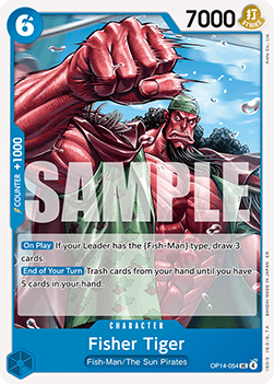 (054) One Piece TCG The Azure Sea's Seven Single: Fisher Tiger (OP14-054)  Uncommon