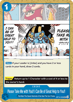 (059) One Piece TCG The Azure Sea's Seven Single: Please Take Me with You!! I Can Be of Great Help to You!! (OP14-059)  Uncommon