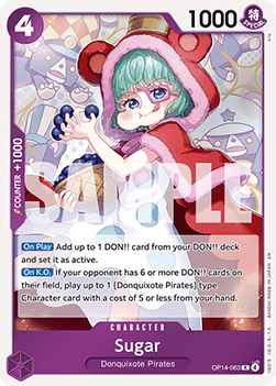 (063) One Piece TCG The Azure Sea's Seven Single: Sugar (OP14-063)  Rare