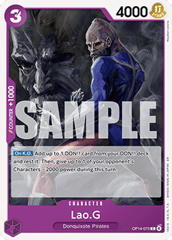 (075) One Piece TCG The Azure Sea's Seven Single: Lao.G (OP14-075)  Common