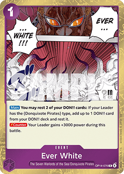 (076) One Piece TCG The Azure Sea's Seven Single: Ever White (OP14-076)  Rare