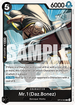 (090) One Piece TCG The Azure Sea's Seven Single: Mr.1(Daz.Bonez) (OP14-090) (V.1)  Rare