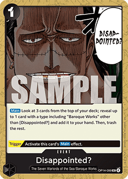 (099) One Piece TCG The Azure Sea's Seven Single: Disappointed? (OP14-099)  Uncommon