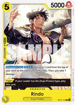 (115) One Piece TCG The Azure Sea's Seven Single: Rindo (OP14-115)  Common