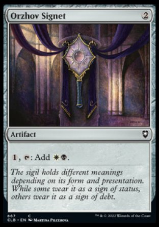(867) Magic The Gathering Commander Legends: Battle for Baldur's Gate: Extras Single: Orzhov Signet  Common