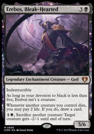 (868) Magic The Gathering Commander Masters: Extras Single: Erebos, Bleak-Hearted  Mythic