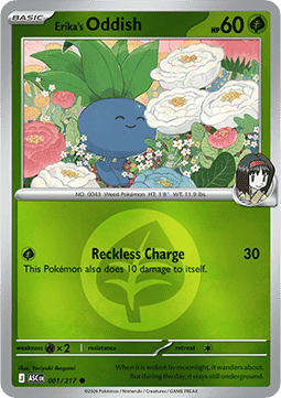(001/217) Pokemon TCG Ascended Heroes: Additionals Single: Erika's Oddish   Common (Energy Symbol Reverse Holo)