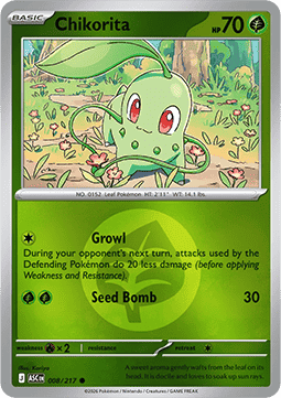 (008/217) Pokemon TCG Ascended Heroes: Additionals Single: Chikorita   Common (Energy Symbol Reverse Holo)