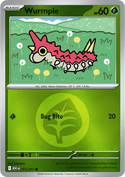(011/217) Pokemon TCG Ascended Heroes: Additionals Single: Wurmple   Common (Energy Symbol Reverse Holo)