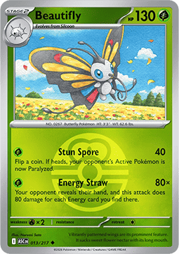 (013/217) Pokemon TCG Ascended Heroes: Additionals Single: Beautifly   Uncommon (Ball Reverse Holo)