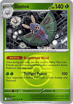 (015/217) Pokemon TCG Ascended Heroes: Additionals Single: Dustox   Uncommon (Ball Reverse Holo)