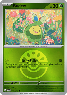 (016/217) Pokemon TCG Ascended Heroes: Additionals Single: Budew   Common (Ball Reverse Holo)