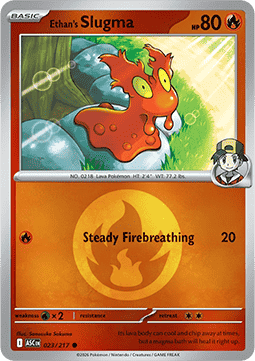 (023/217) Pokemon TCG Ascended Heroes: Additionals Single: Ethan's Slugma   Common (Energy Symbol Reverse Holo)