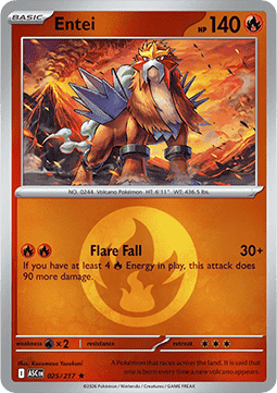 (025/217) Pokemon TCG Ascended Heroes: Additionals Single: Entei   Rare (Energy Symbol Reverse Holo)