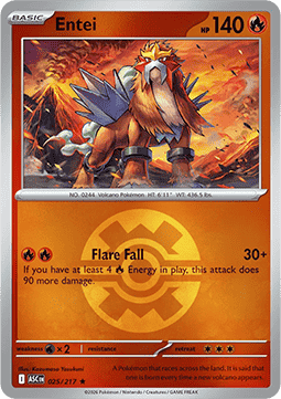 (025/217) Pokemon TCG Ascended Heroes: Additionals Single: Entei   Rare (Ball Reverse Holo)