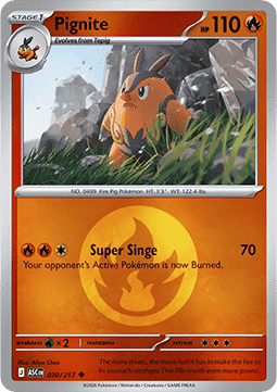 (030/217) Pokemon TCG Ascended Heroes: Additionals Single: Pignite   Uncommon (Energy Symbol Reverse Holo)