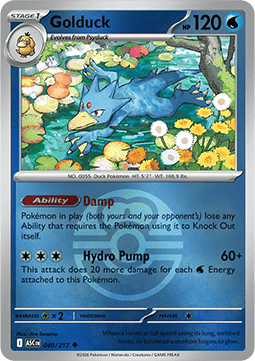 (040/217) Pokemon TCG Ascended Heroes: Additionals Single: Golduck   Uncommon (Ball Reverse Holo)