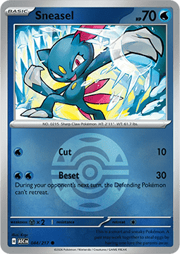 (044/217) Pokemon TCG Ascended Heroes: Additionals Single: Sneasel   Common (Ball Reverse Holo)