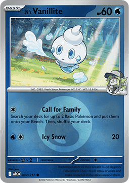 (049/217) Pokemon TCG Ascended Heroes: Additionals Single: N's Vanillite   Common (Energy Symbol Reverse Holo)