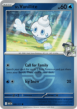 (049/217) Pokemon TCG Ascended Heroes: Additionals Single: N's Vanillite   Common (Ball Reverse Holo)