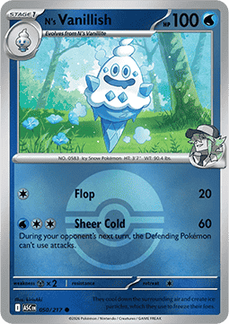 (050/217) Pokemon TCG Ascended Heroes: Additionals Single: N's Vanillish   Common (Ball Reverse Holo)