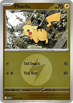 (055/217) Pokemon TCG Ascended Heroes: Additionals Single: Pikachu   Common (Energy Symbol Reverse Holo)