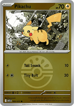 (055/217) Pokemon TCG Ascended Heroes: Additionals Single: Pikachu   Common (Ball Reverse Holo)