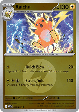 (056/217) Pokemon TCG Ascended Heroes: Additionals Single: Raichu   Uncommon (Energy Symbol Reverse Holo)