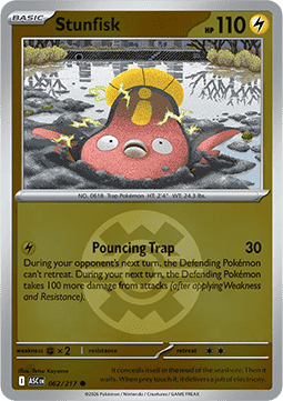 (062/217) Pokemon TCG Ascended Heroes: Additionals Single: Stunfisk   Common (Ball Reverse Holo)