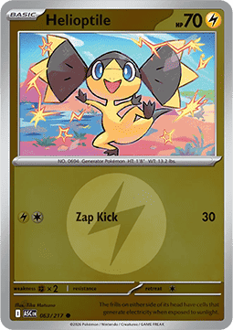 (063/217) Pokemon TCG Ascended Heroes: Additionals Single: Helioptile   Common (Energy Symbol Reverse Holo)
