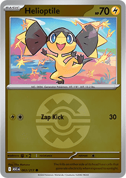 (063/217) Pokemon TCG Ascended Heroes: Additionals Single: Helioptile   Common (Ball Reverse Holo)