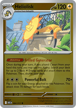(064/217) Pokemon TCG Ascended Heroes: Additionals Single: Heliolisk   Uncommon (Energy Symbol Reverse Holo)