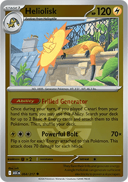 (064/217) Pokemon TCG Ascended Heroes: Additionals Single: Heliolisk   Uncommon (Ball Reverse Holo)