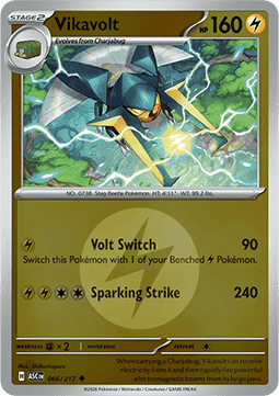 (066/217) Pokemon TCG Ascended Heroes: Additionals Single: Vikavolt   Uncommon (Energy Symbol Reverse Holo)