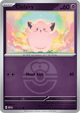 (074/217) Pokemon TCG Ascended Heroes: Additionals Single: Clefairy   Common (Ball Reverse Holo)