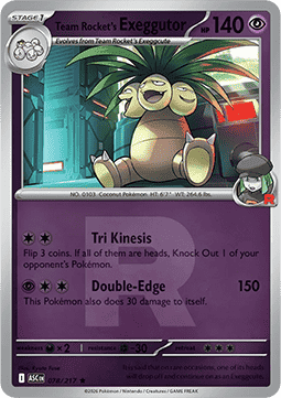 (078/217) Pokemon TCG Ascended Heroes: Additionals Single: Team Rocket's Exeggutor   Rare (Rocket Reverse Holo)