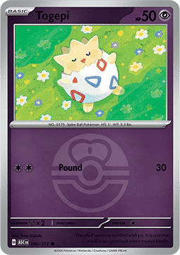 (080/217) Pokemon TCG Ascended Heroes: Additionals Single: Togepi   Common (Ball Reverse Holo)