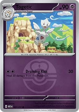 (081/217) Pokemon TCG Ascended Heroes: Additionals Single: Togetic   Common (Ball Reverse Holo)