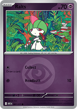 (087/217) Pokemon TCG Ascended Heroes: Additionals Single: Ralts   Common (Energy Symbol Reverse Holo)