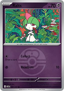 (087/217) Pokemon TCG Ascended Heroes: Additionals Single: Ralts   Common (Ball Reverse Holo)