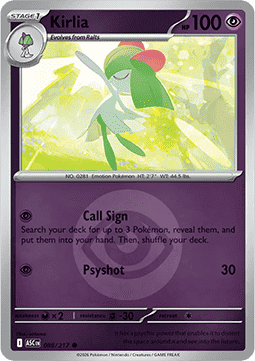 (088/217) Pokemon TCG Ascended Heroes: Additionals Single: Kirlia   Common (Energy Symbol Reverse Holo)