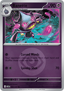 (091/217) Pokemon TCG Ascended Heroes: Additionals Single: Banette   Uncommon (Energy Symbol Reverse Holo)